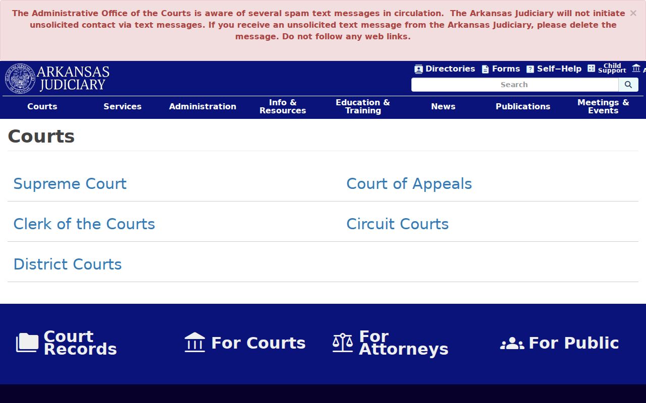 Arkansas Judiciary court structure used to place Miller County dockets