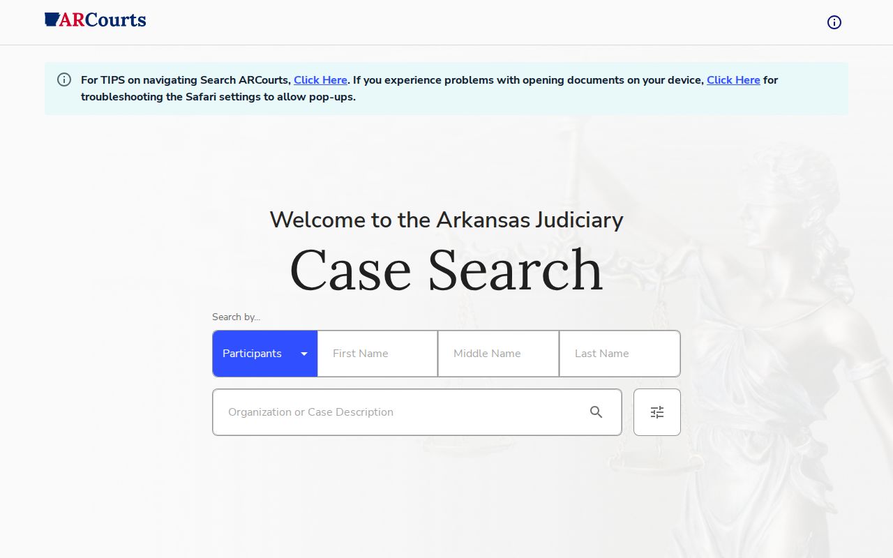 Search ARCourts public case search used for Miller County court dockets