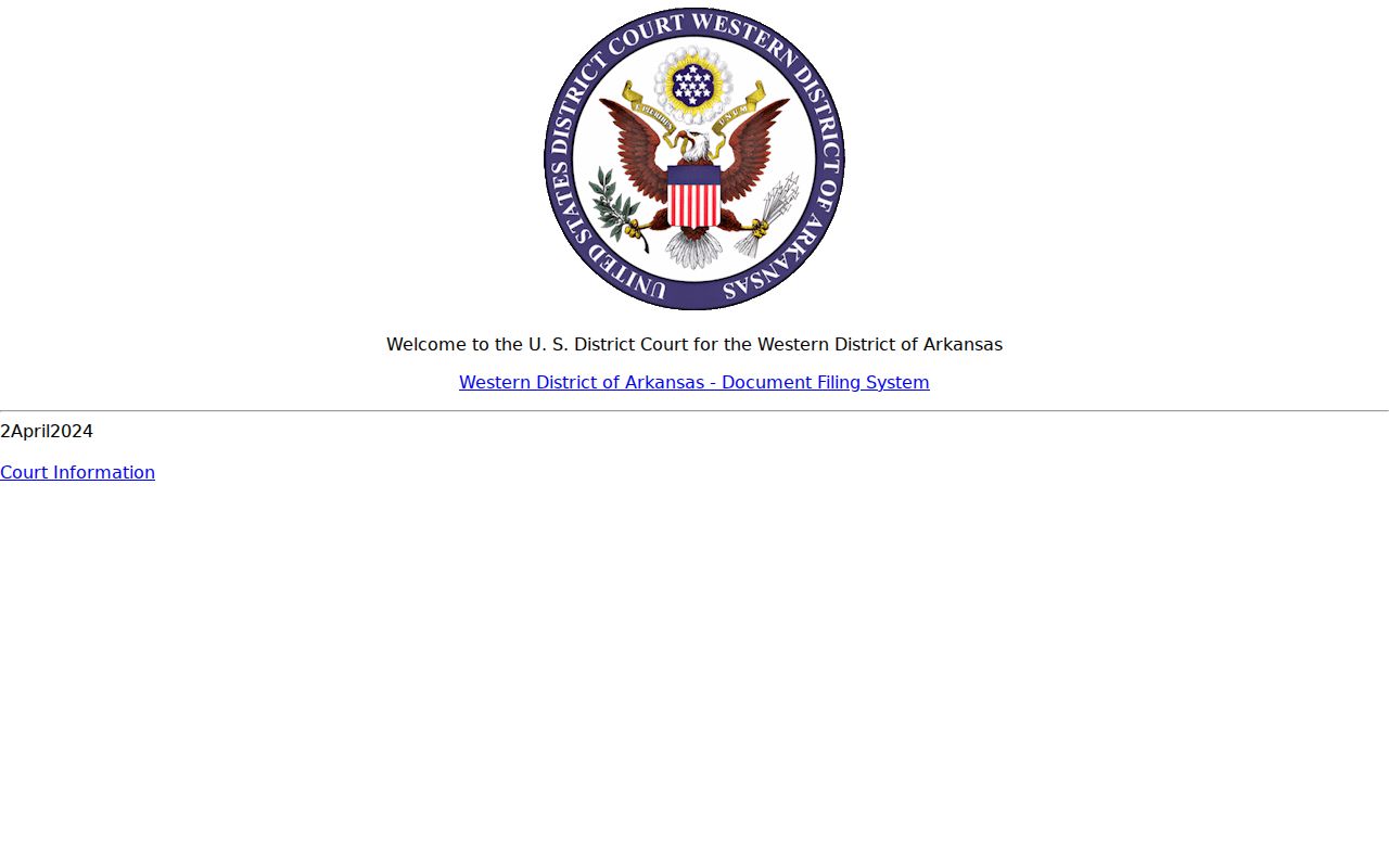 Western District CM ECF gateway for federal Fouke matters