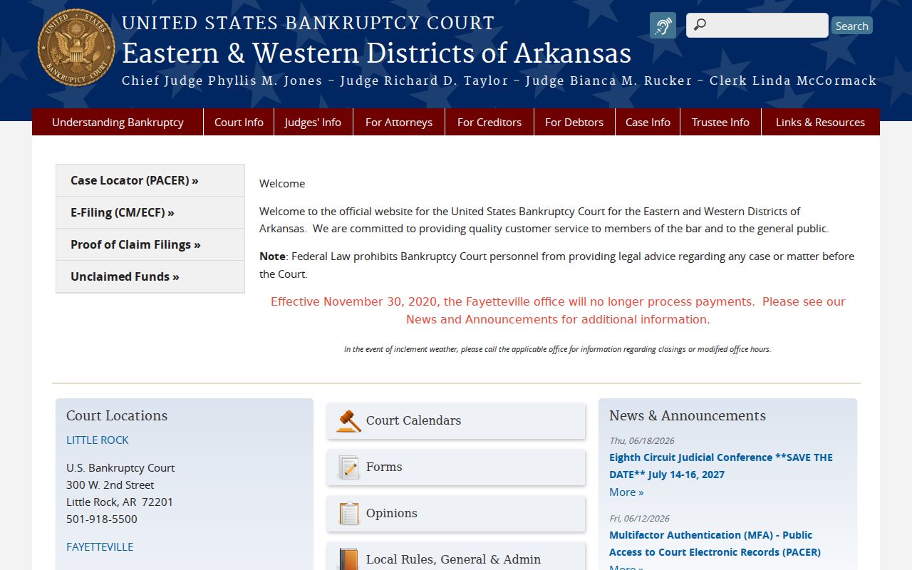 Western District bankruptcy court source for Garland related federal filings